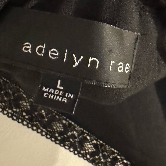 Adelyn Rae Black Lace Jumpsuit Size Large Spaghetti Strap Minimalist - Picture 9 of 10